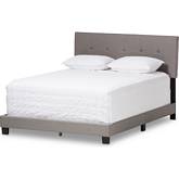 Hampton Full Bed in Tufted Light Gray Fabric